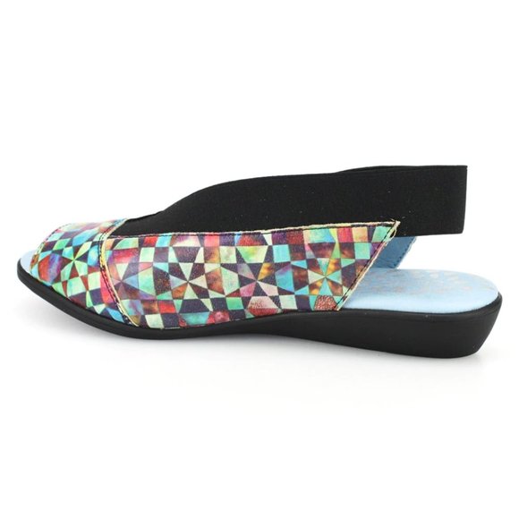 Sold!!!!!!!!!!NWOB CALIBER MYSTERE Cloud brand psychedelic print leather sandals - Picture 3 of 4